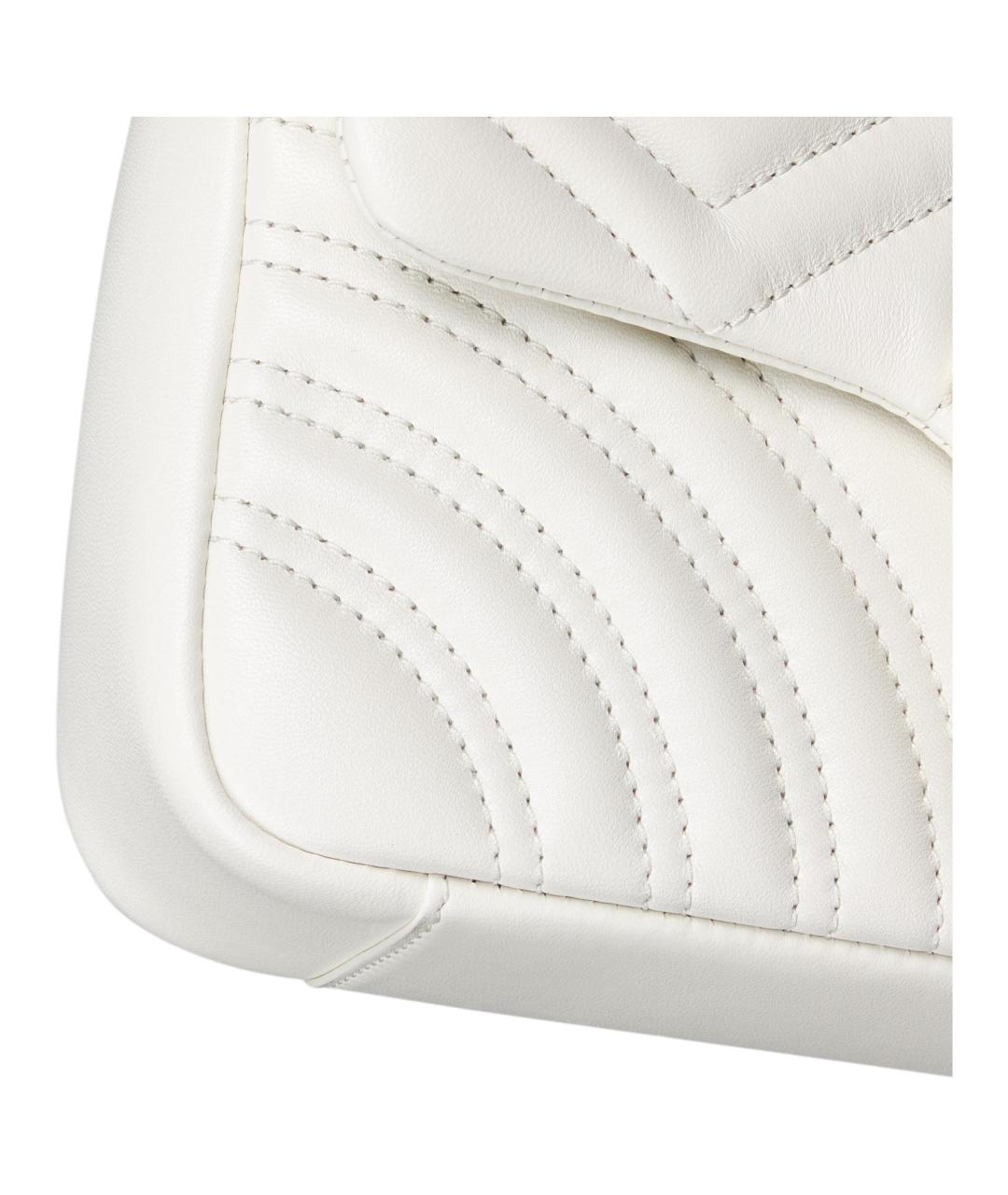 GUCCI Белая кожаная сумка через плечо, фото 6