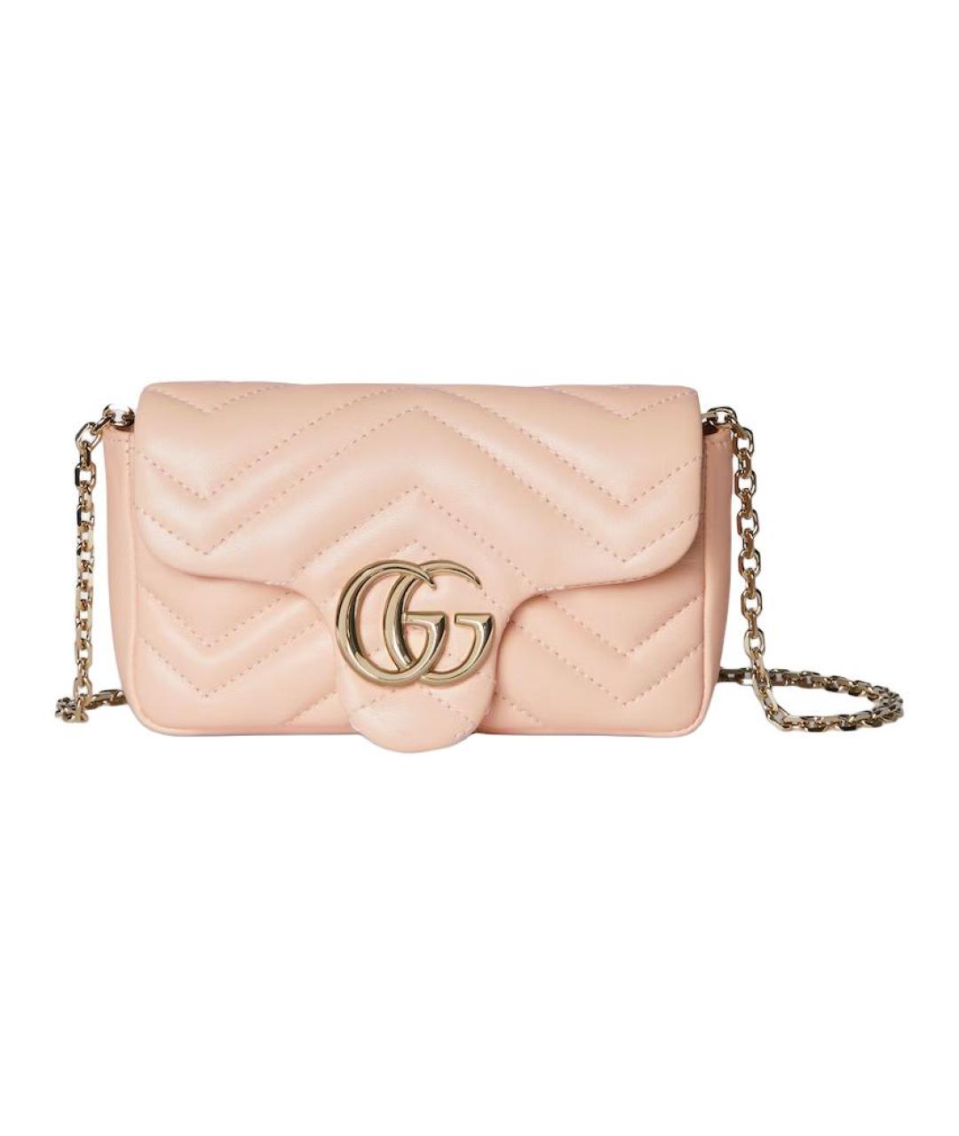 GUCCI Розовая кожаная сумка через плечо, фото 1