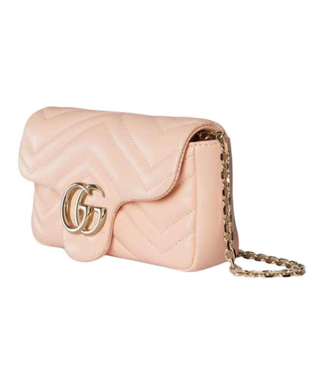 GUCCI Розовая кожаная сумка через плечо, фото 2