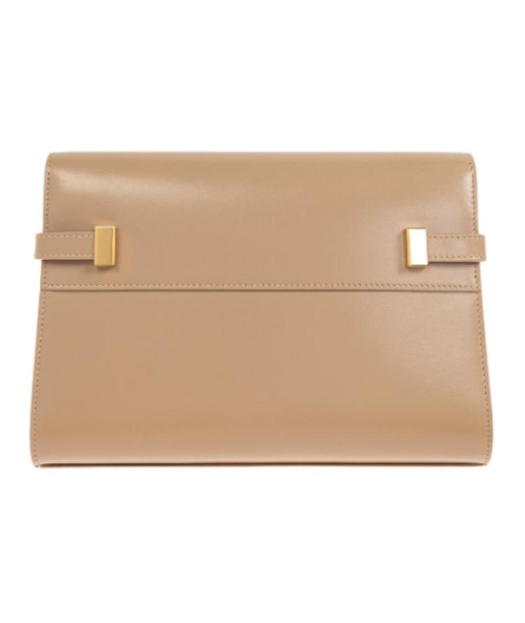 SAINT LAURENT Бежевая кожаная сумка через плечо, фото 3