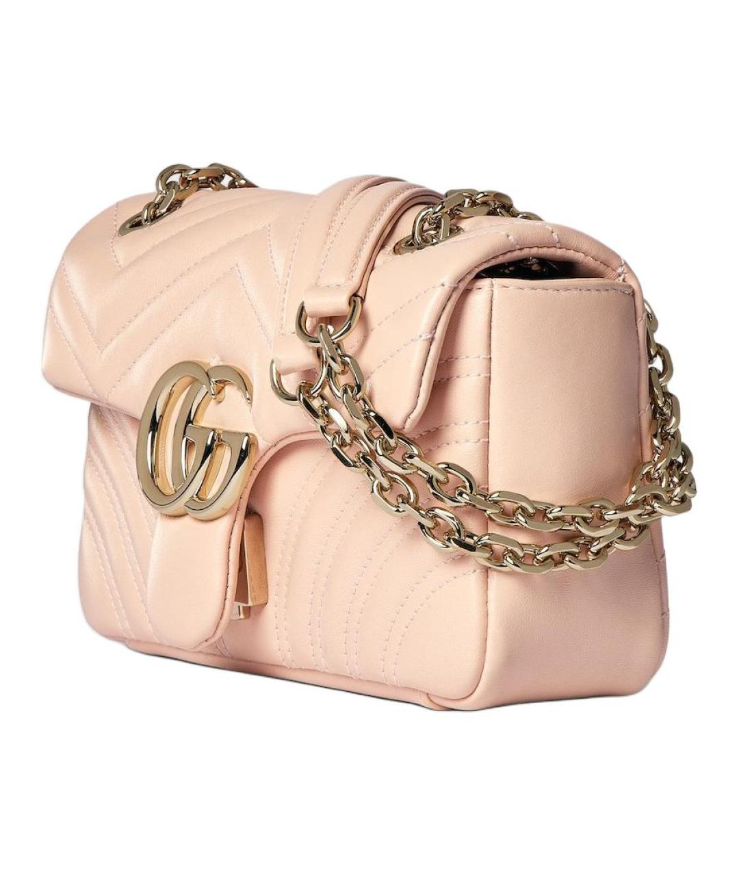 GUCCI Розовая кожаная сумка через плечо, фото 2