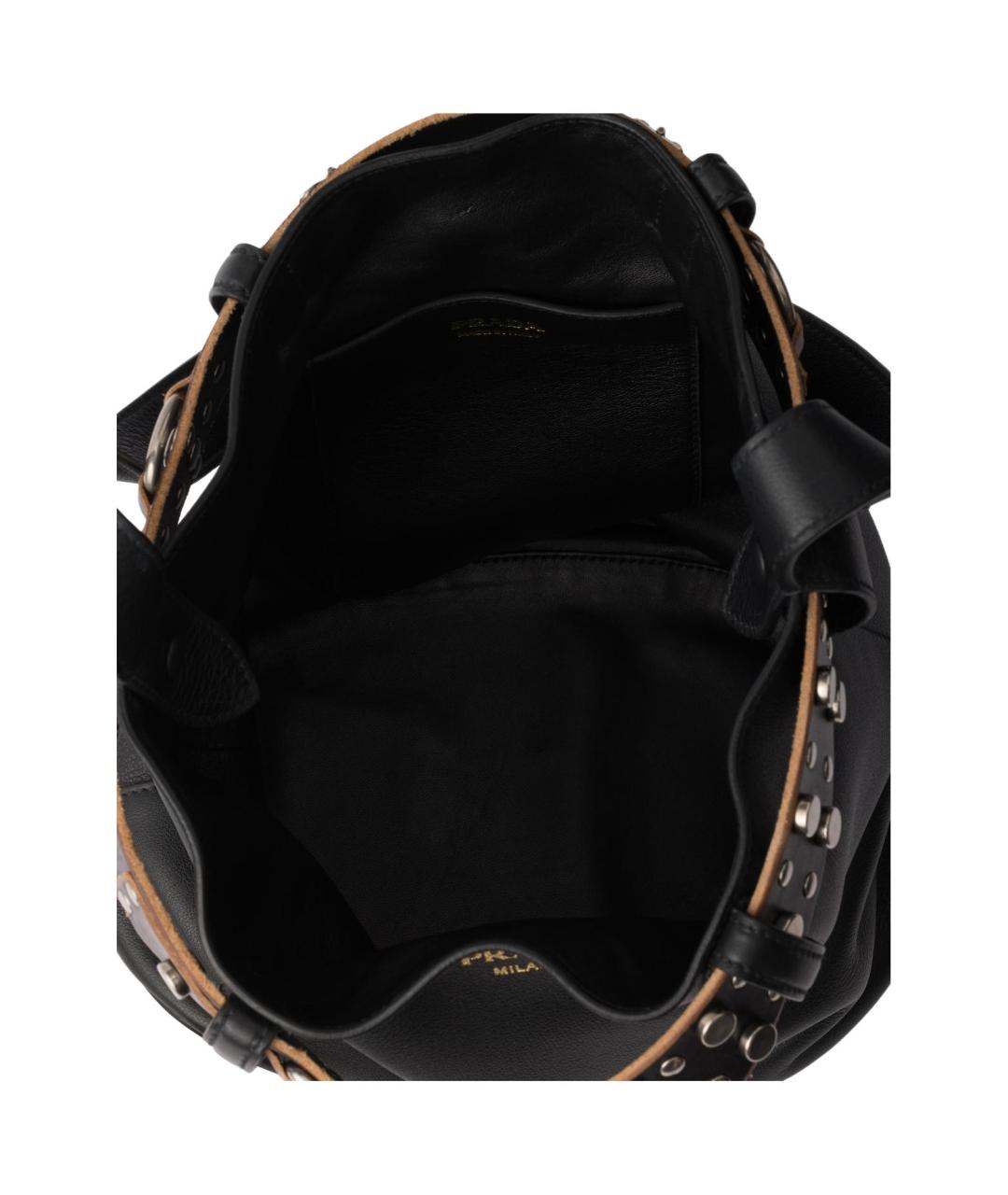 PRADA Черная кожаная сумка через плечо, фото 4