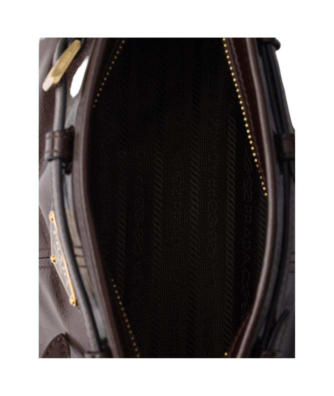 PRADA Коричневая кожаная сумка через плечо, фото 4