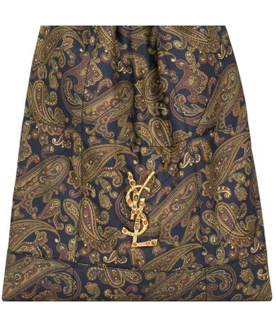 SAINT LAURENT Темно-синяя шелковая сумка через плечо, фото 6