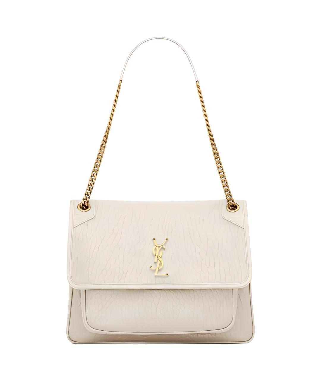 SAINT LAURENT Белая кожаная сумка через плечо, фото 1