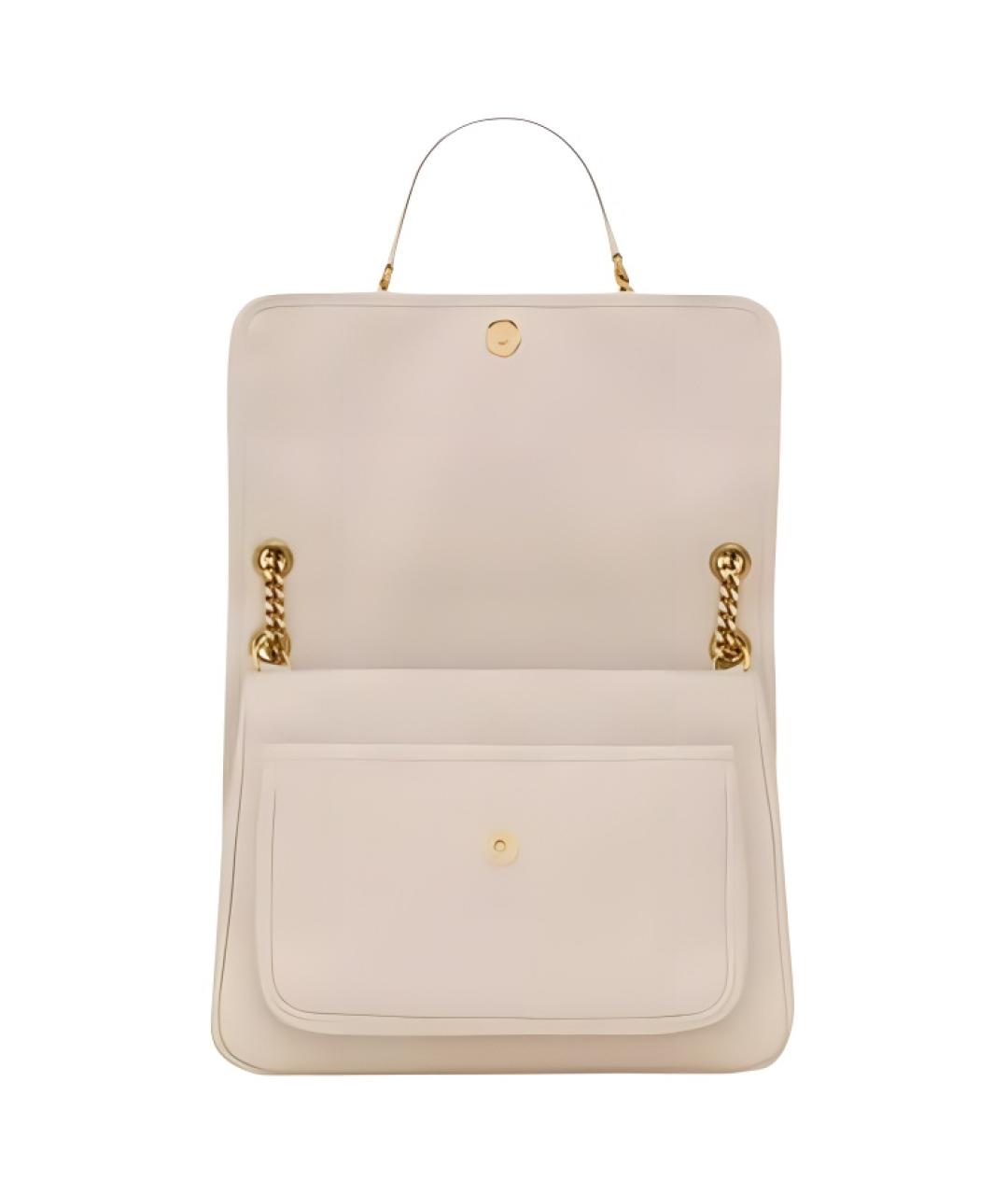 SAINT LAURENT Белая кожаная сумка через плечо, фото 3