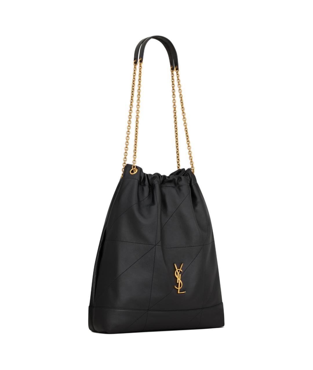 SAINT LAURENT Черная кожаная сумка через плечо, фото 3