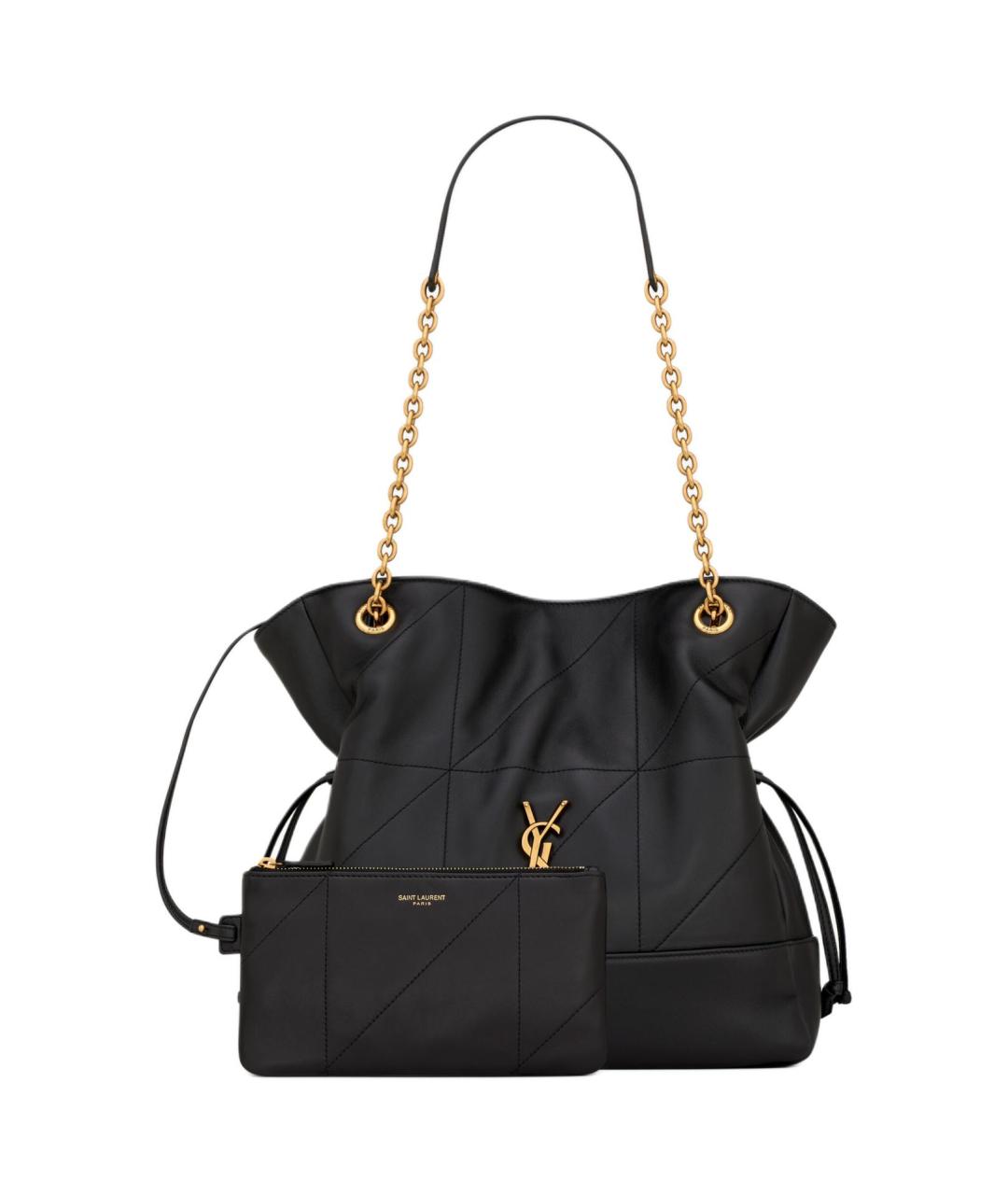 SAINT LAURENT Черная кожаная сумка через плечо, фото 2