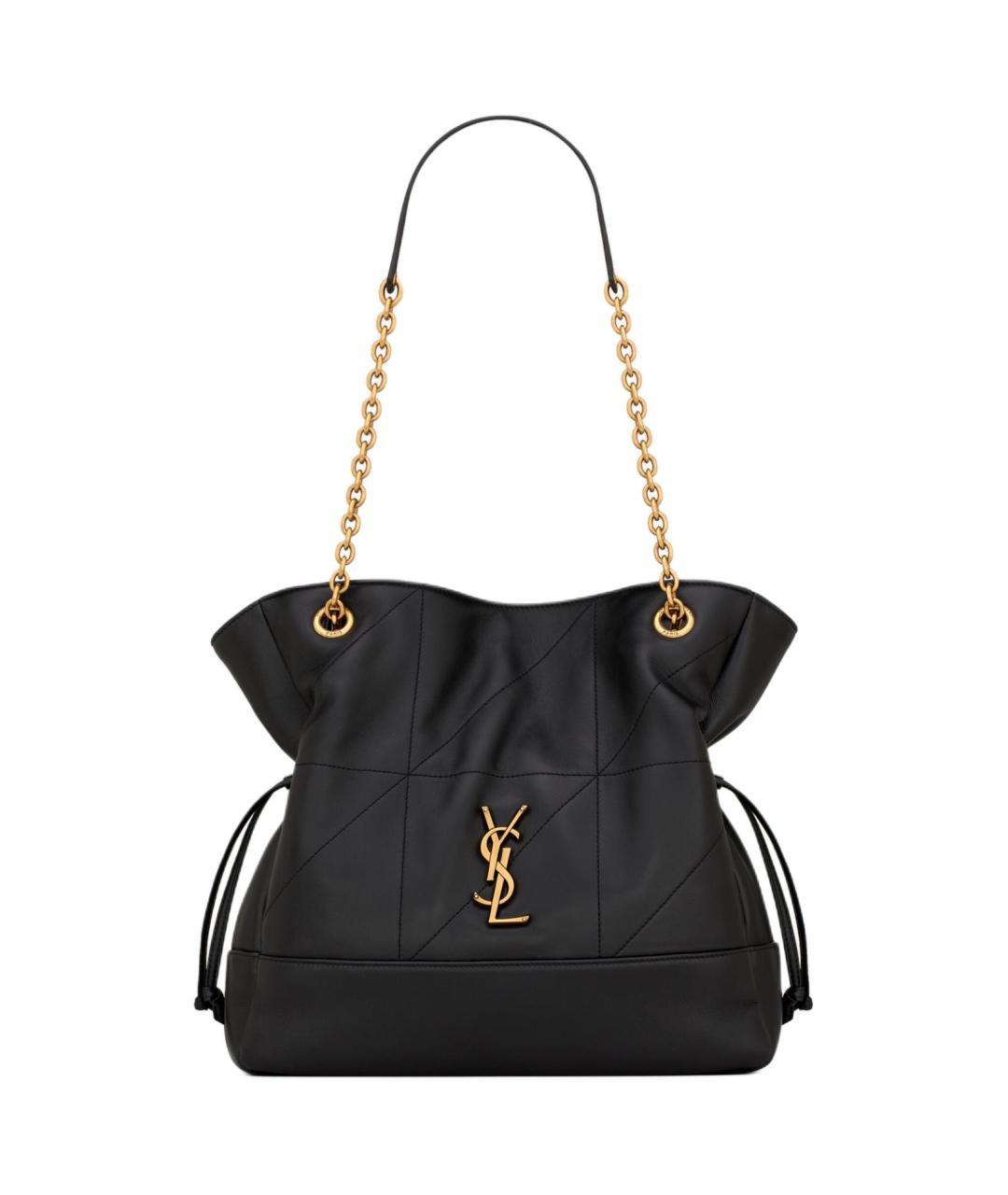 SAINT LAURENT Черная кожаная сумка через плечо, фото 1