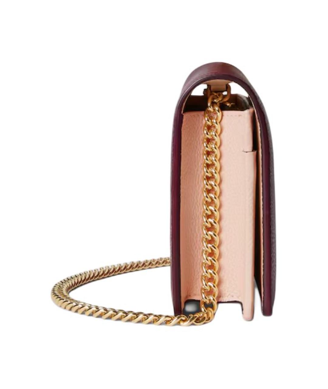 GUCCI Бордовая кожаная сумка через плечо, фото 3