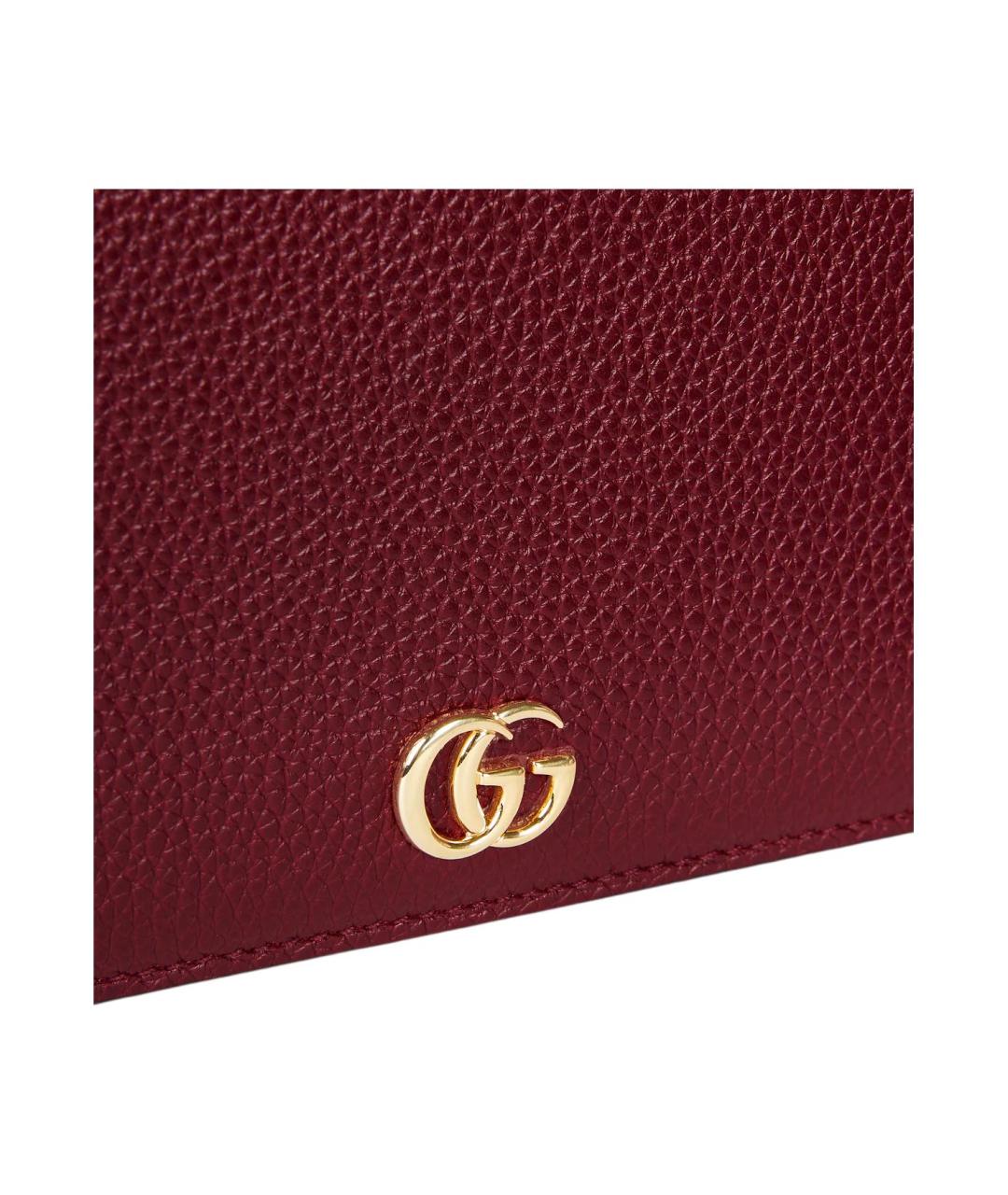 GUCCI Бордовая кожаная сумка через плечо, фото 7