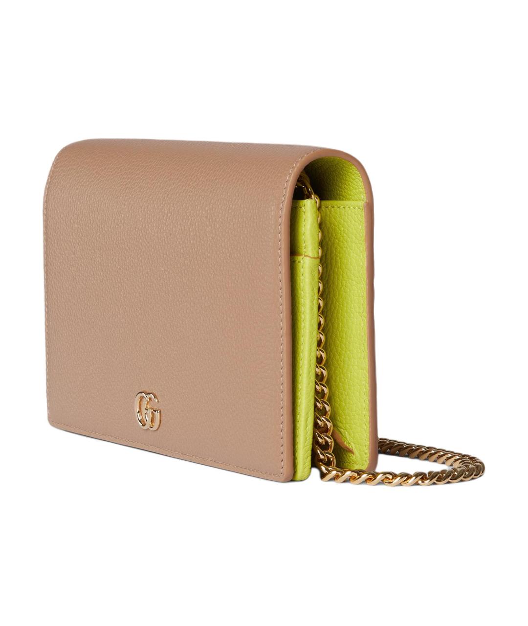 GUCCI Бежевая кожаная сумка через плечо, фото 2