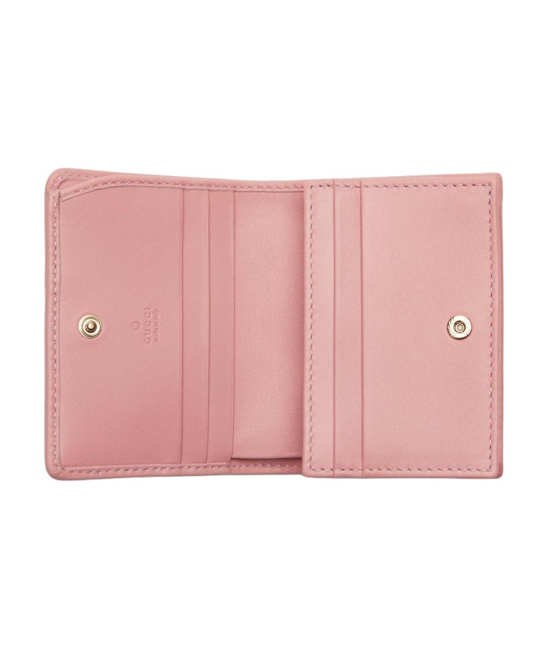 GUCCI Розовый кожаный кошелек, фото 5