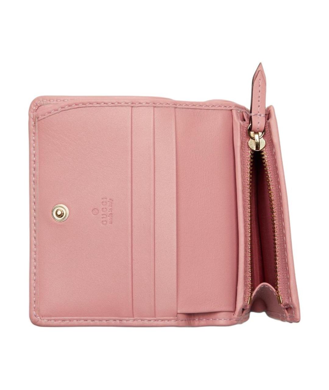 GUCCI Розовый кожаный кошелек, фото 4