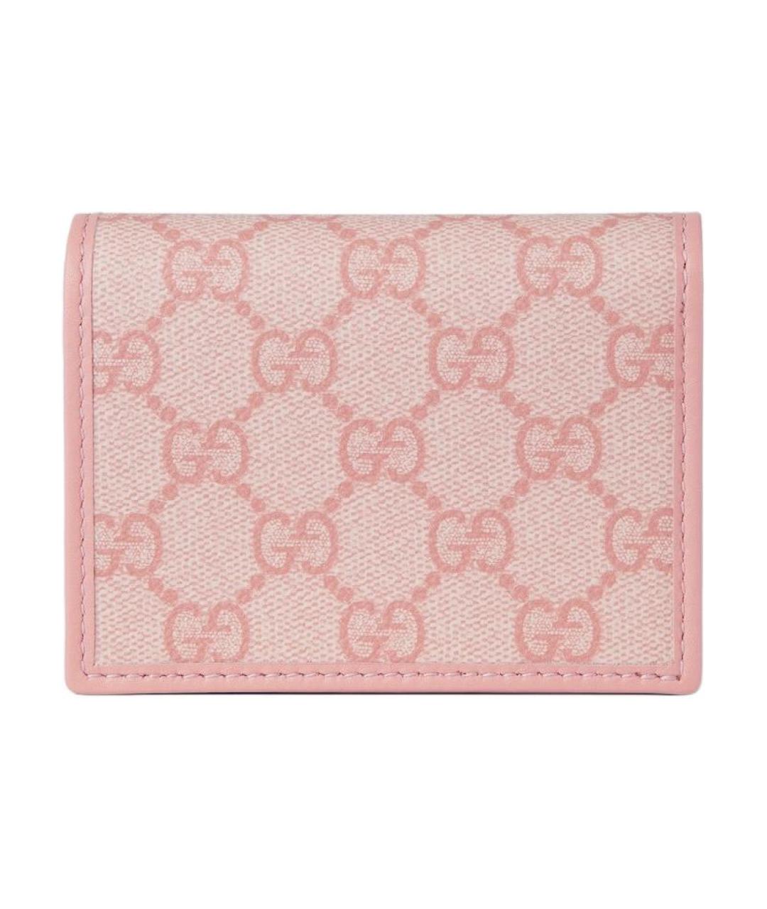GUCCI Розовый кожаный кошелек, фото 3
