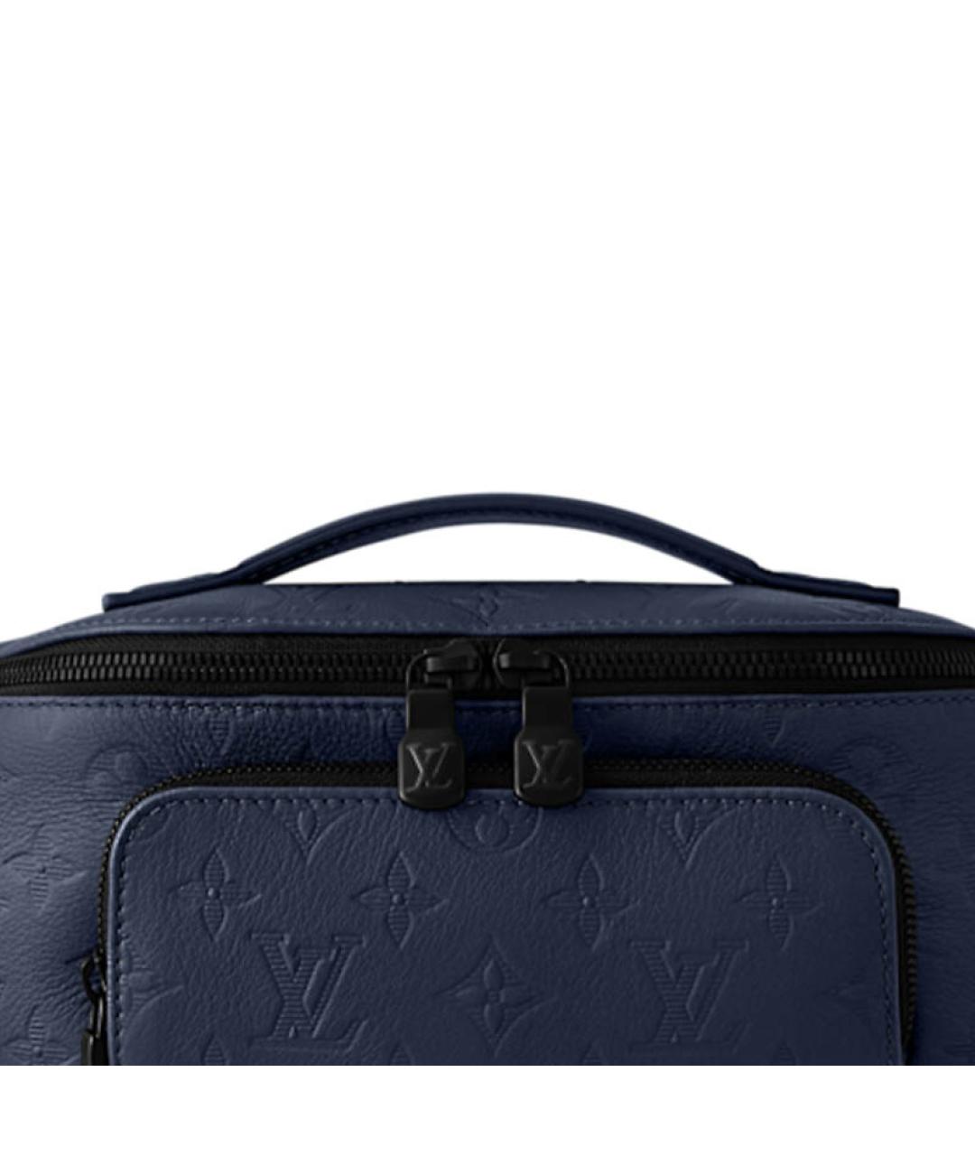 LOUIS VUITTON Темно-синяя кожаная поясная сумка, фото 5