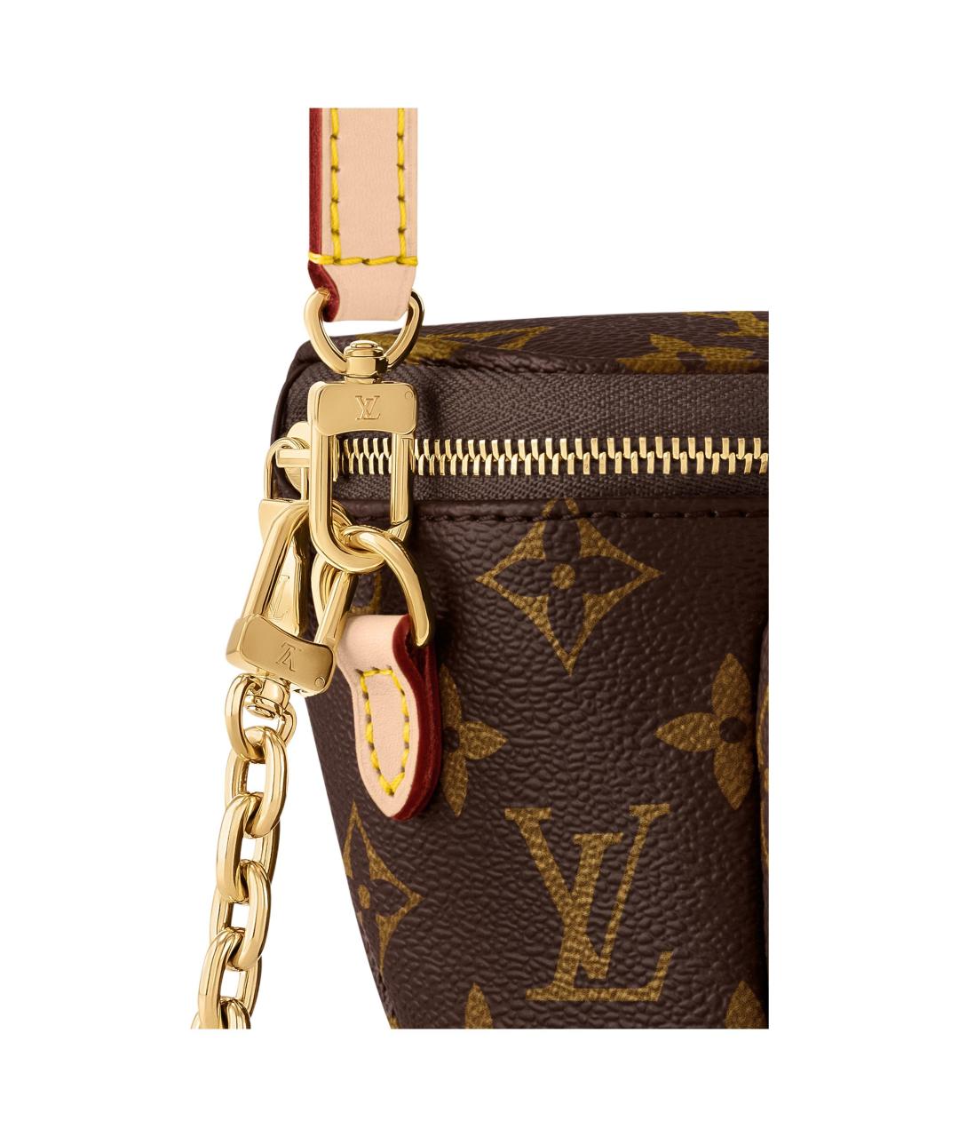LOUIS VUITTON Коричневая кожаная поясная сумка, фото 5