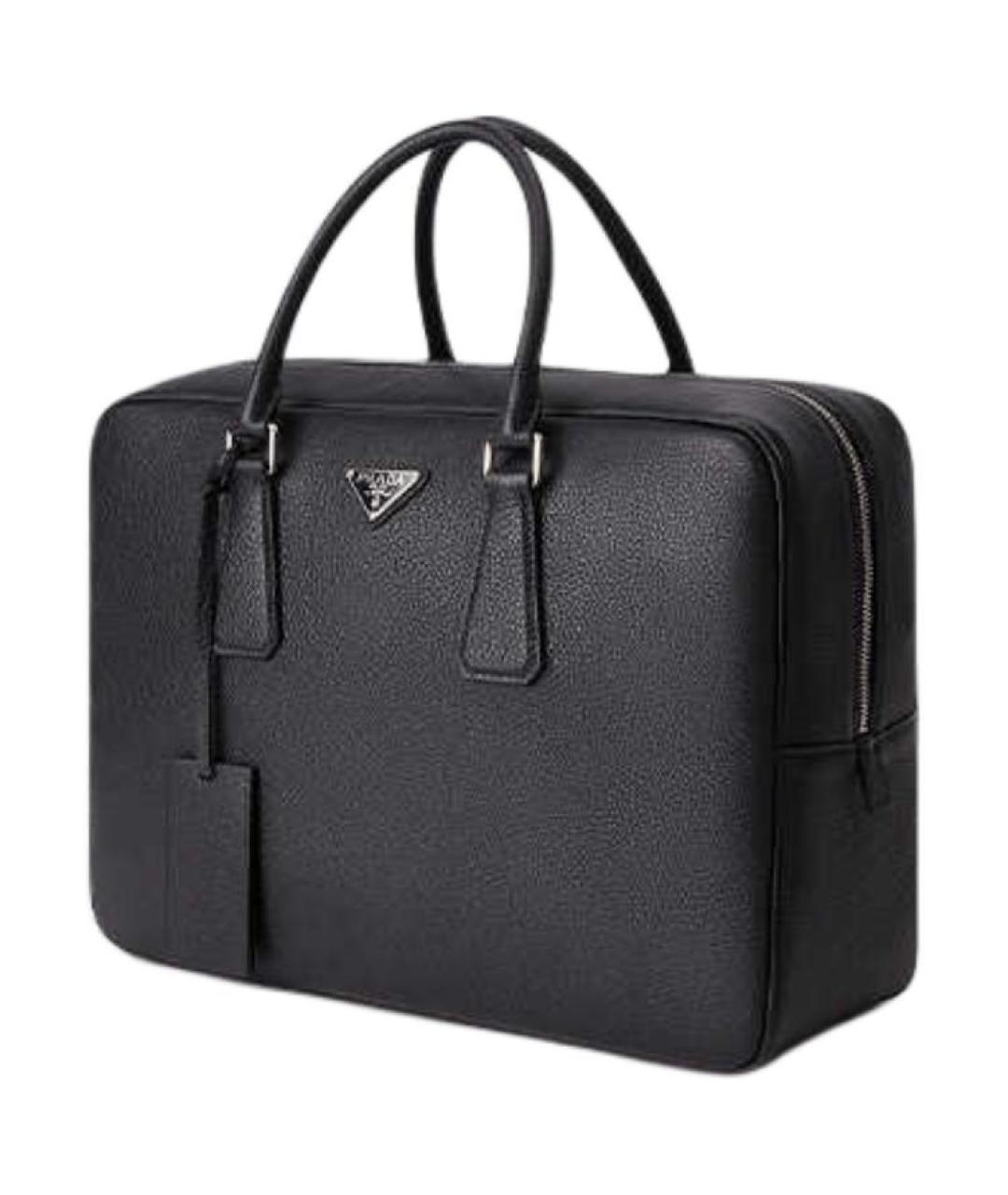 PRADA Черный кожаный портфель, фото 2