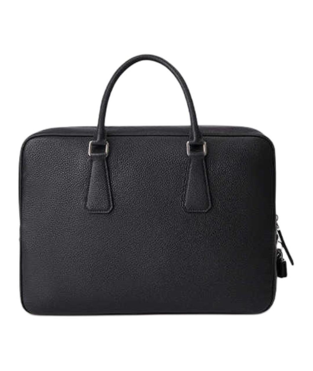 PRADA Черный кожаный портфель, фото 3