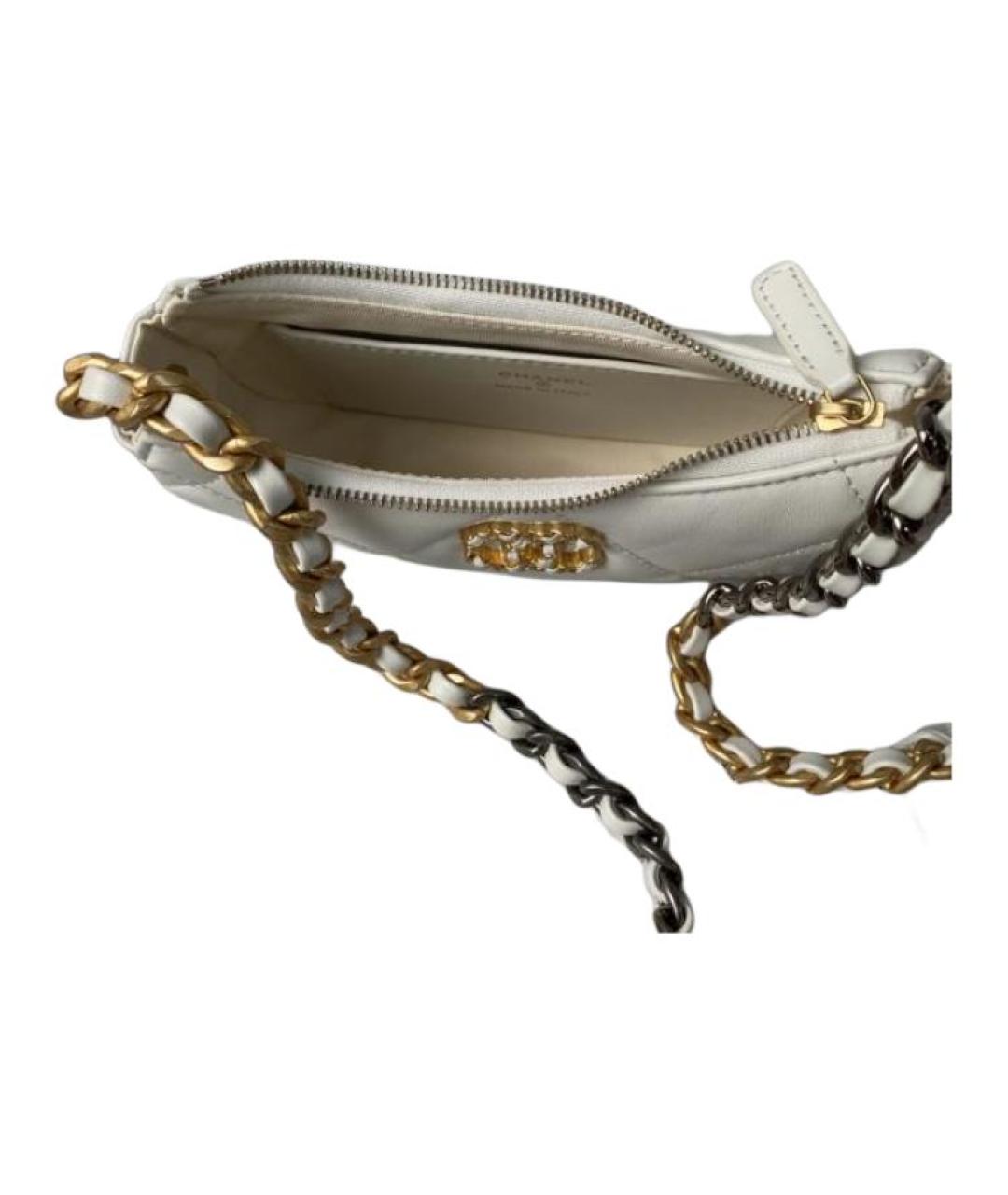 CHANEL Белая кожаная сумка через плечо, фото 3