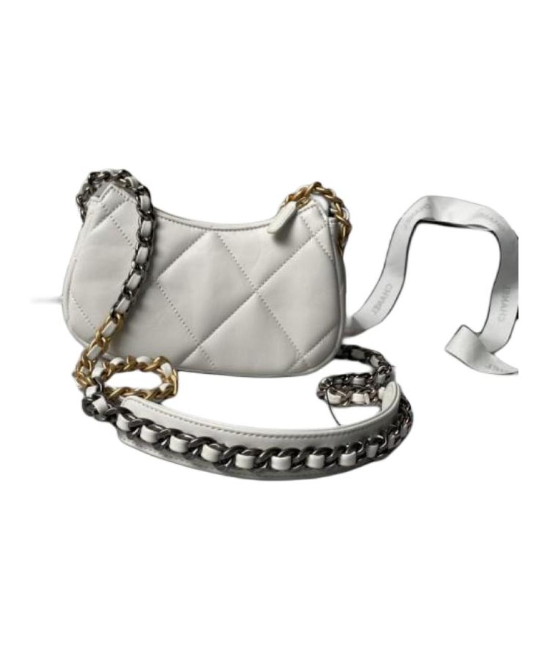 CHANEL Белая кожаная сумка через плечо, фото 2