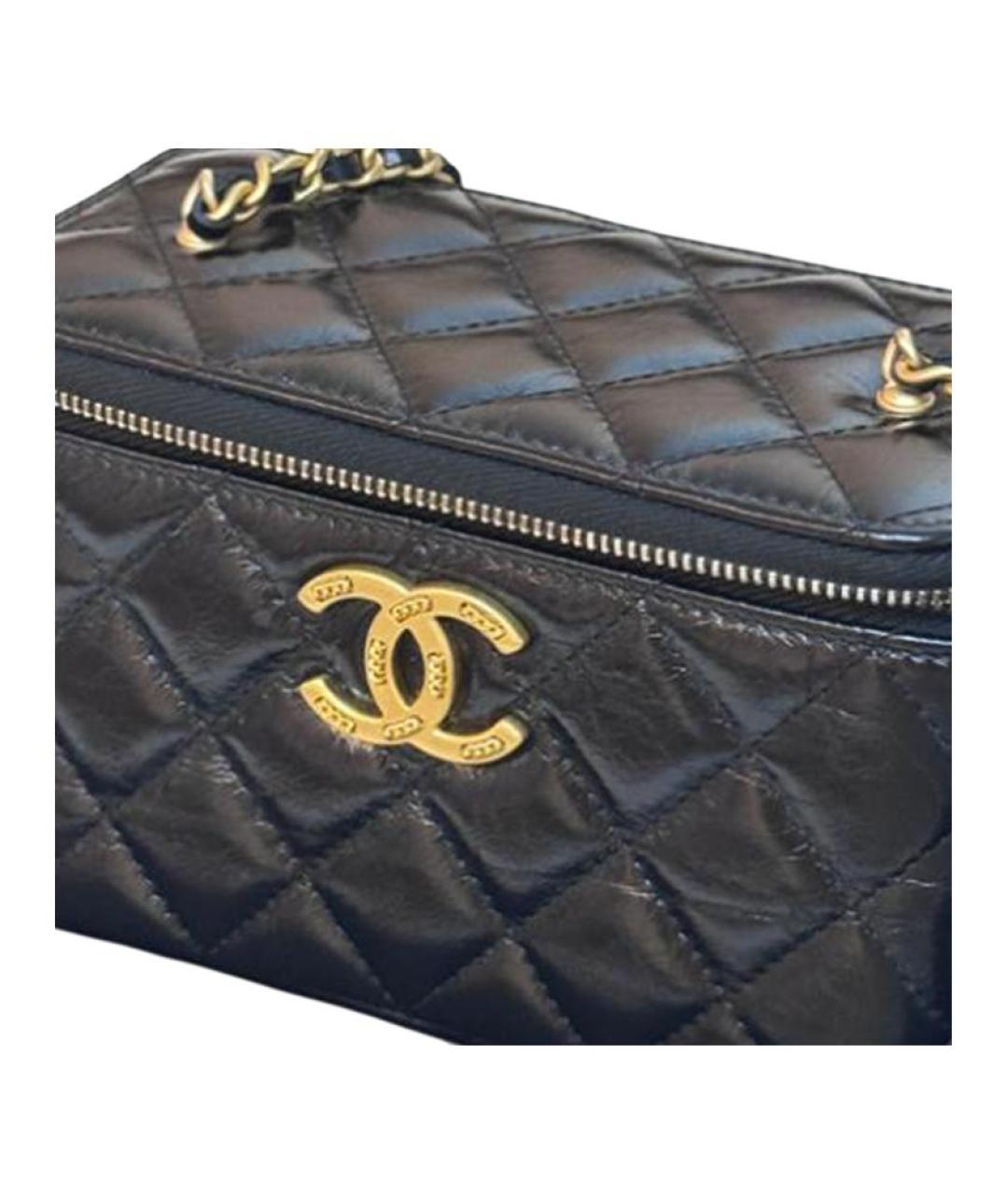 CHANEL Черная кожаная сумка через плечо, фото 4