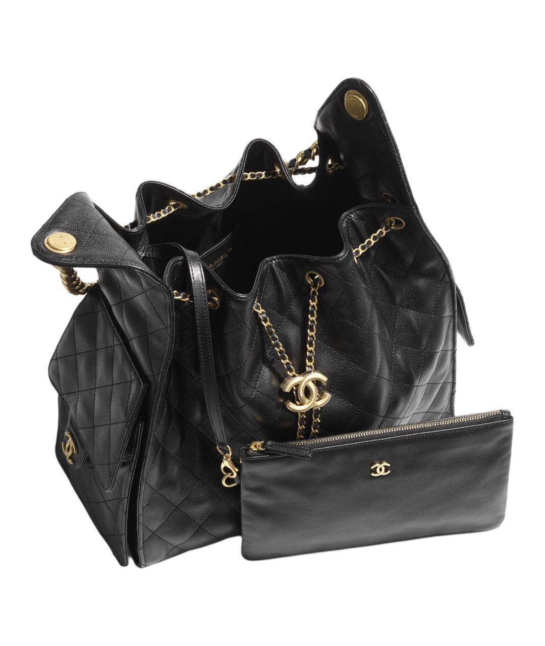 CHANEL Черная кожаная сумка через плечо, фото 4