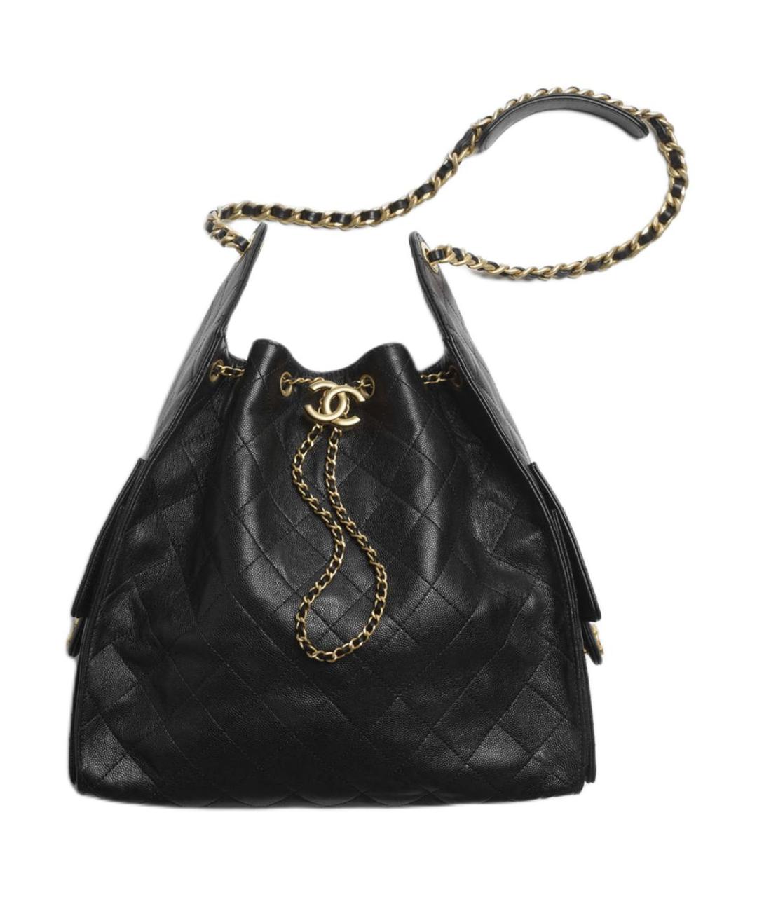 CHANEL Черная кожаная сумка через плечо, фото 2
