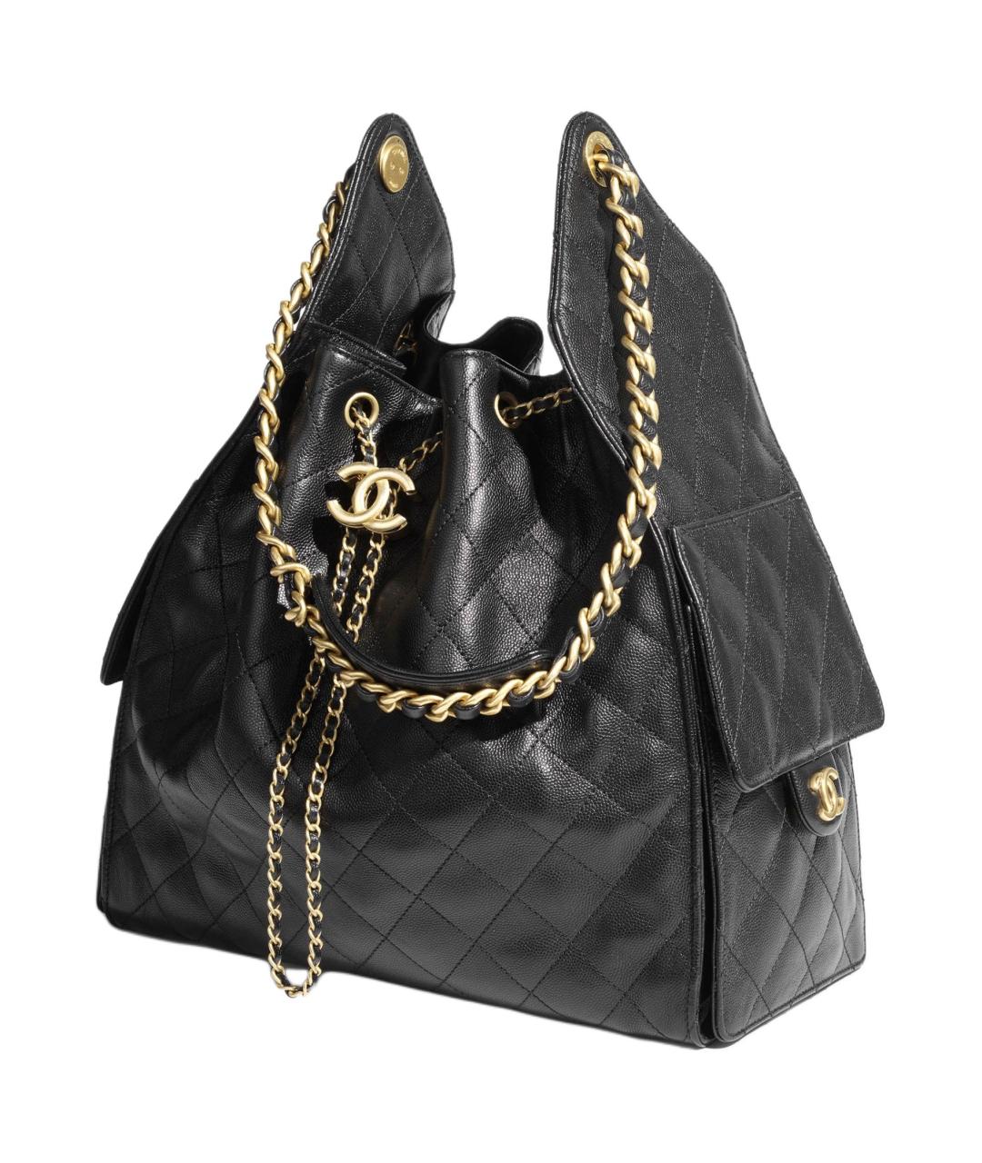 CHANEL Черная кожаная сумка через плечо, фото 3