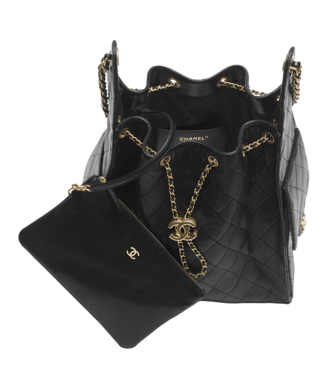 CHANEL Черная кожаная сумка через плечо, фото 5