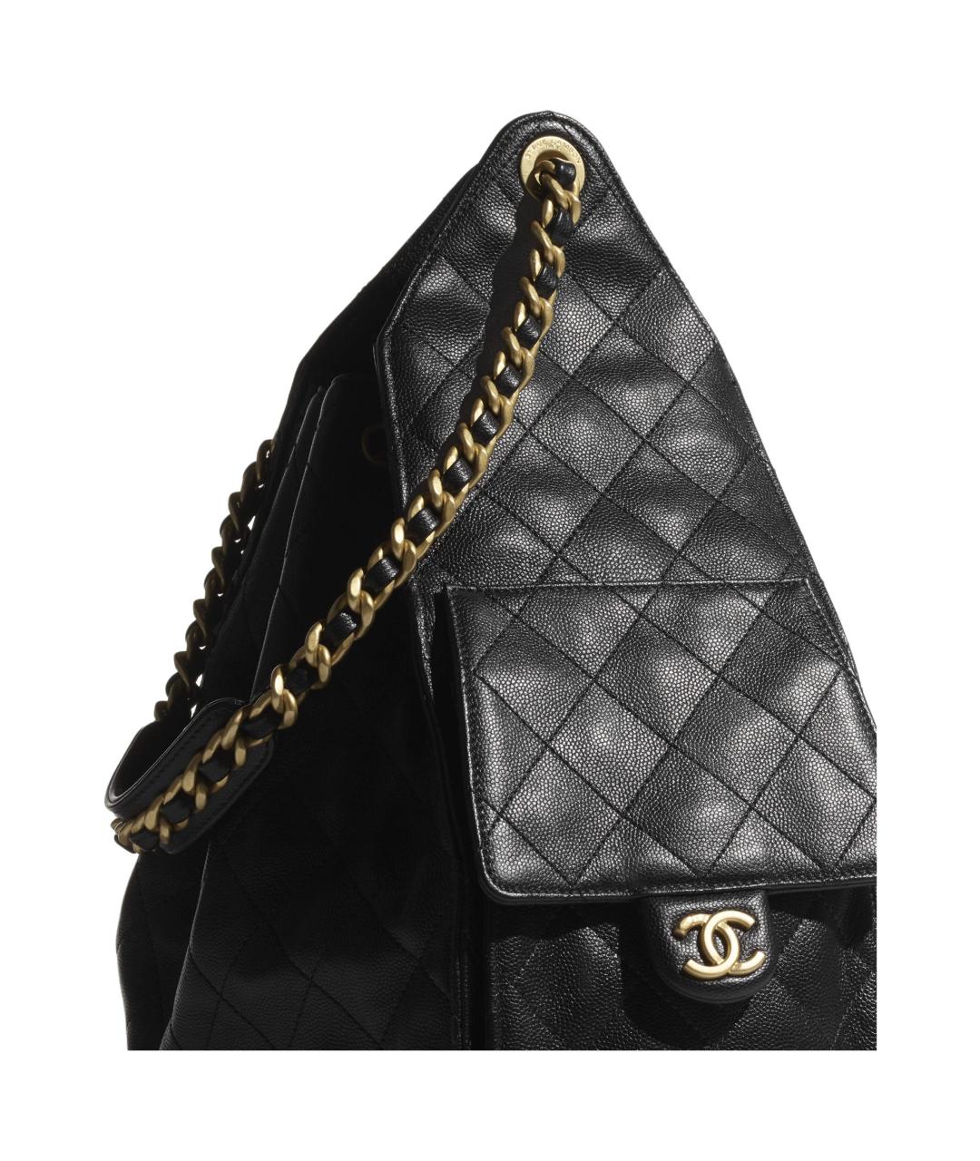 CHANEL Черная кожаная сумка через плечо, фото 8