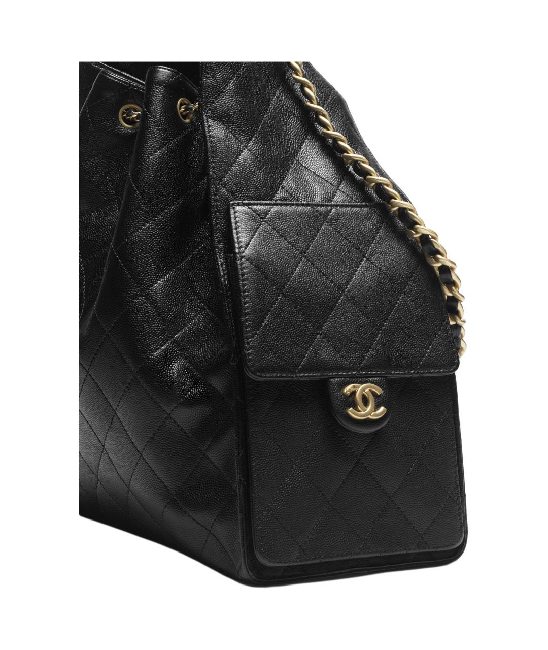 CHANEL Черная кожаная сумка через плечо, фото 6