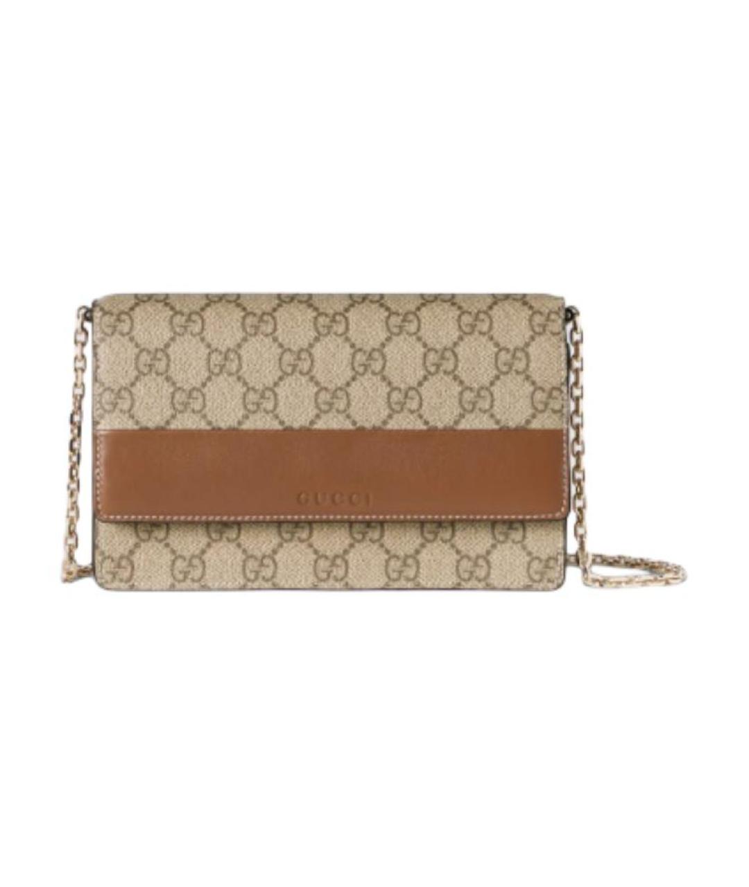 GUCCI Коричневая кожаная сумка через плечо, фото 1