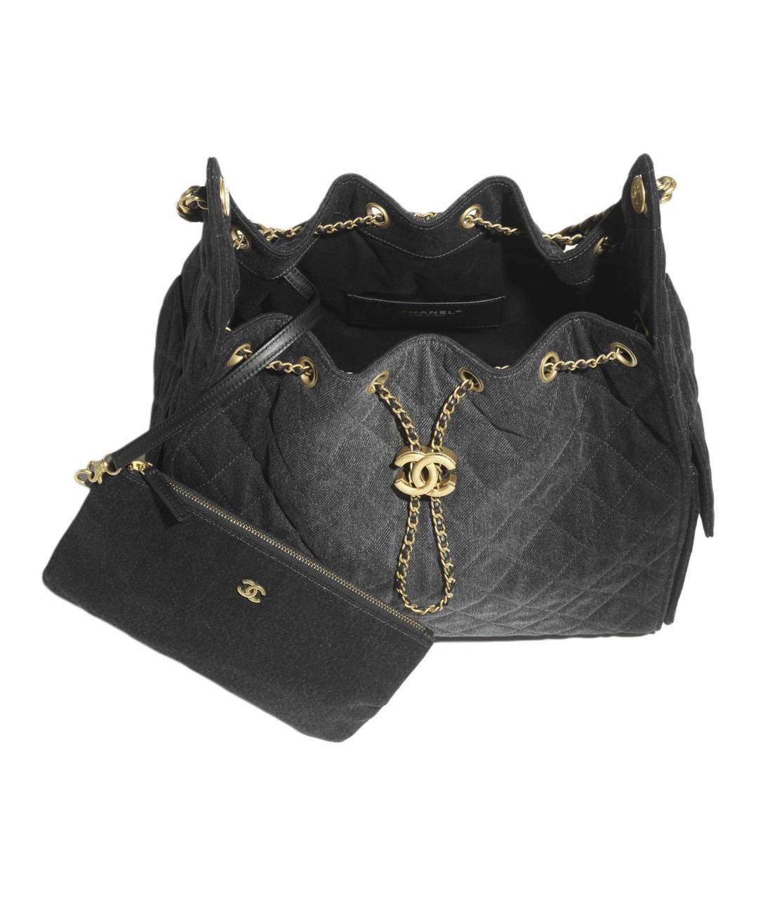 CHANEL Черная тканевая сумка через плечо, фото 4