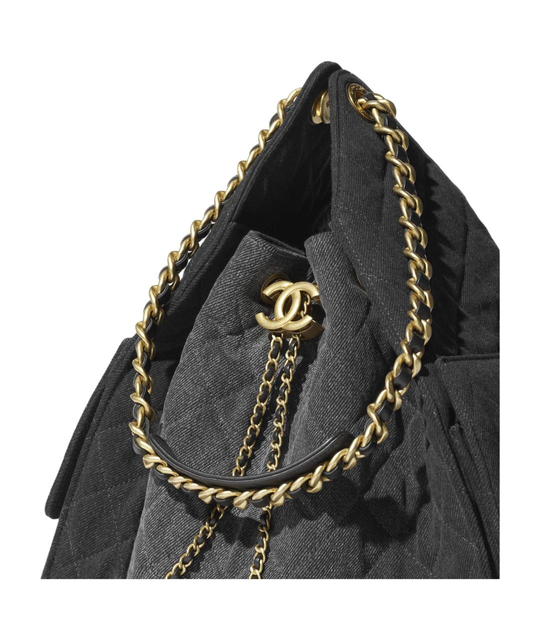 CHANEL Черная тканевая сумка через плечо, фото 5