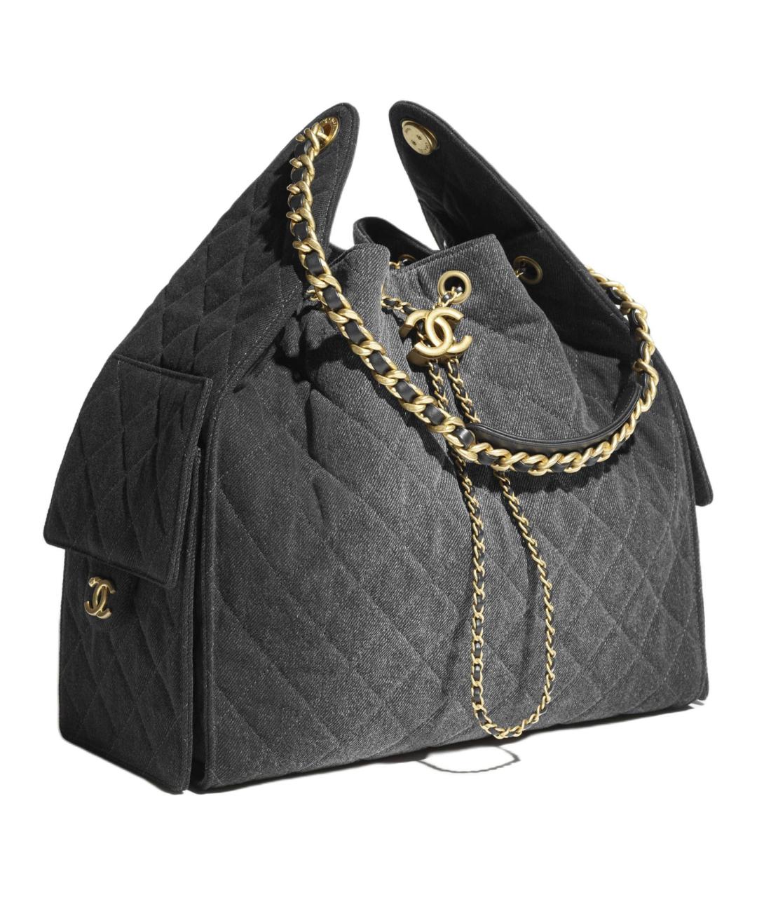 CHANEL Черная тканевая сумка через плечо, фото 3