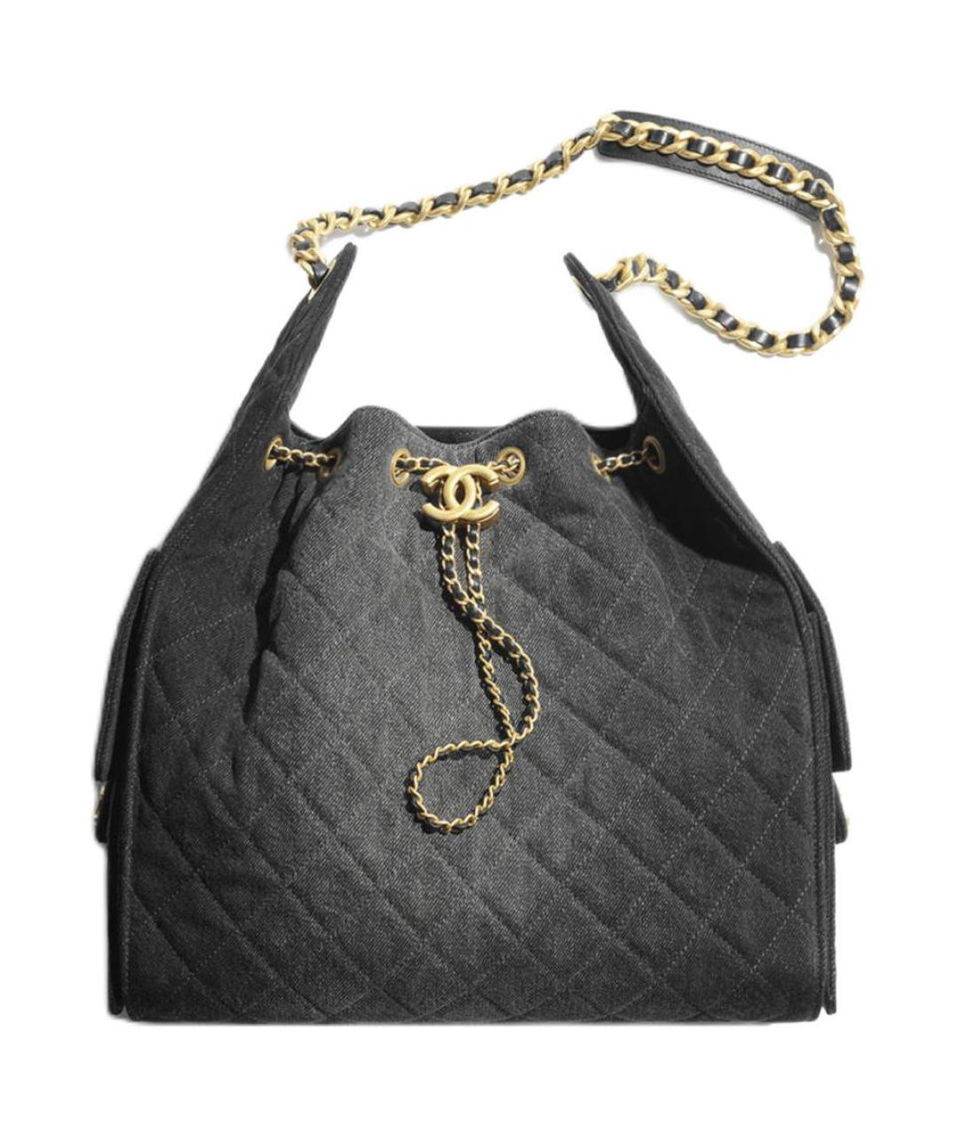 CHANEL Черная тканевая сумка через плечо, фото 1