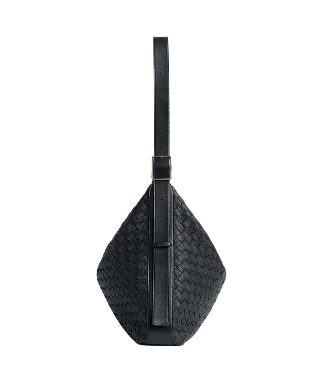 BOTTEGA VENETA Черная кожаная сумка на плечо, фото 3