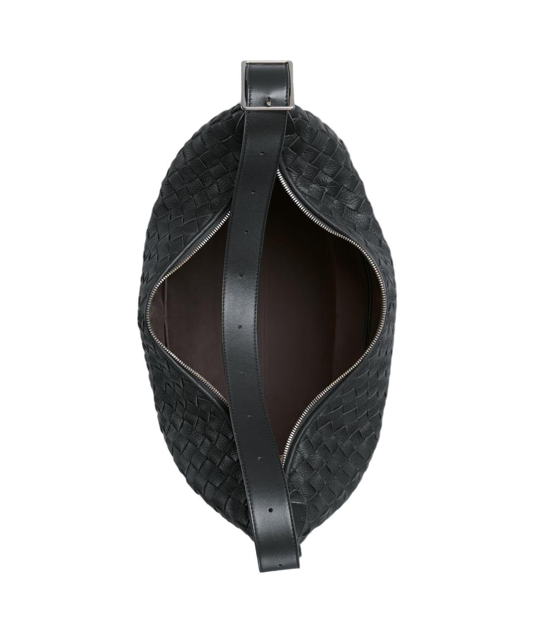BOTTEGA VENETA Черная кожаная сумка на плечо, фото 4