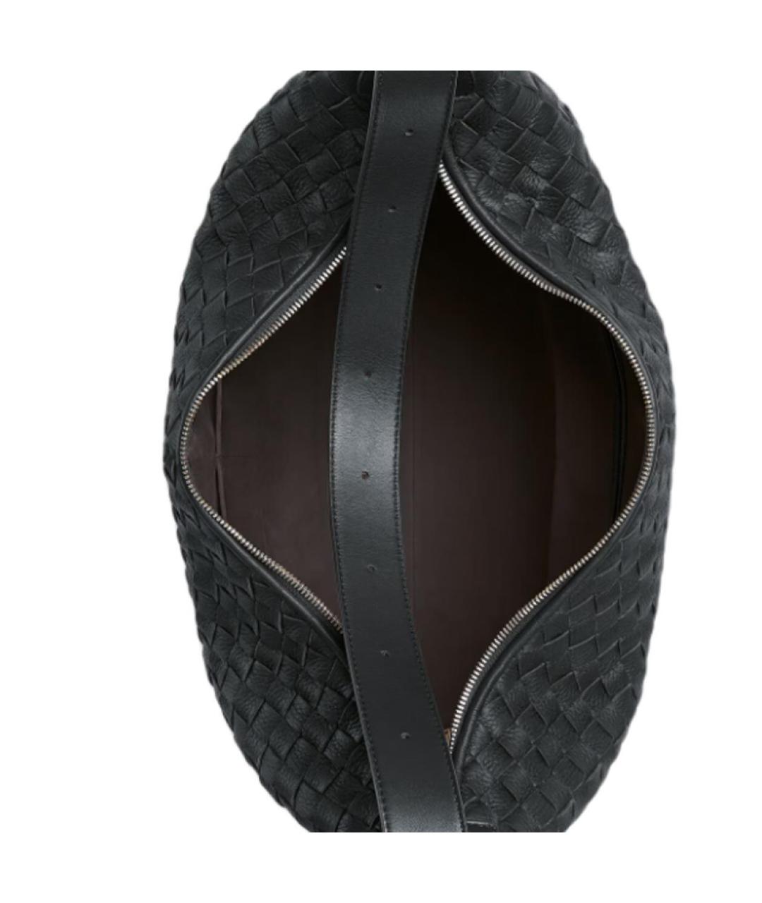 BOTTEGA VENETA Черная кожаная сумка на плечо, фото 5