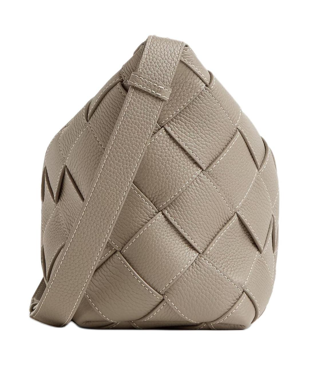 BOTTEGA VENETA Бежевая кожаная сумка на плечо, фото 2