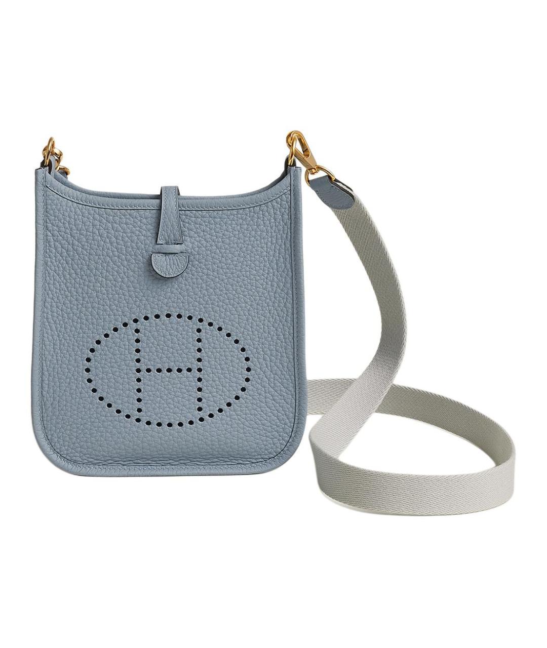 HERMES Голубая кожаная сумка через плечо, фото 1