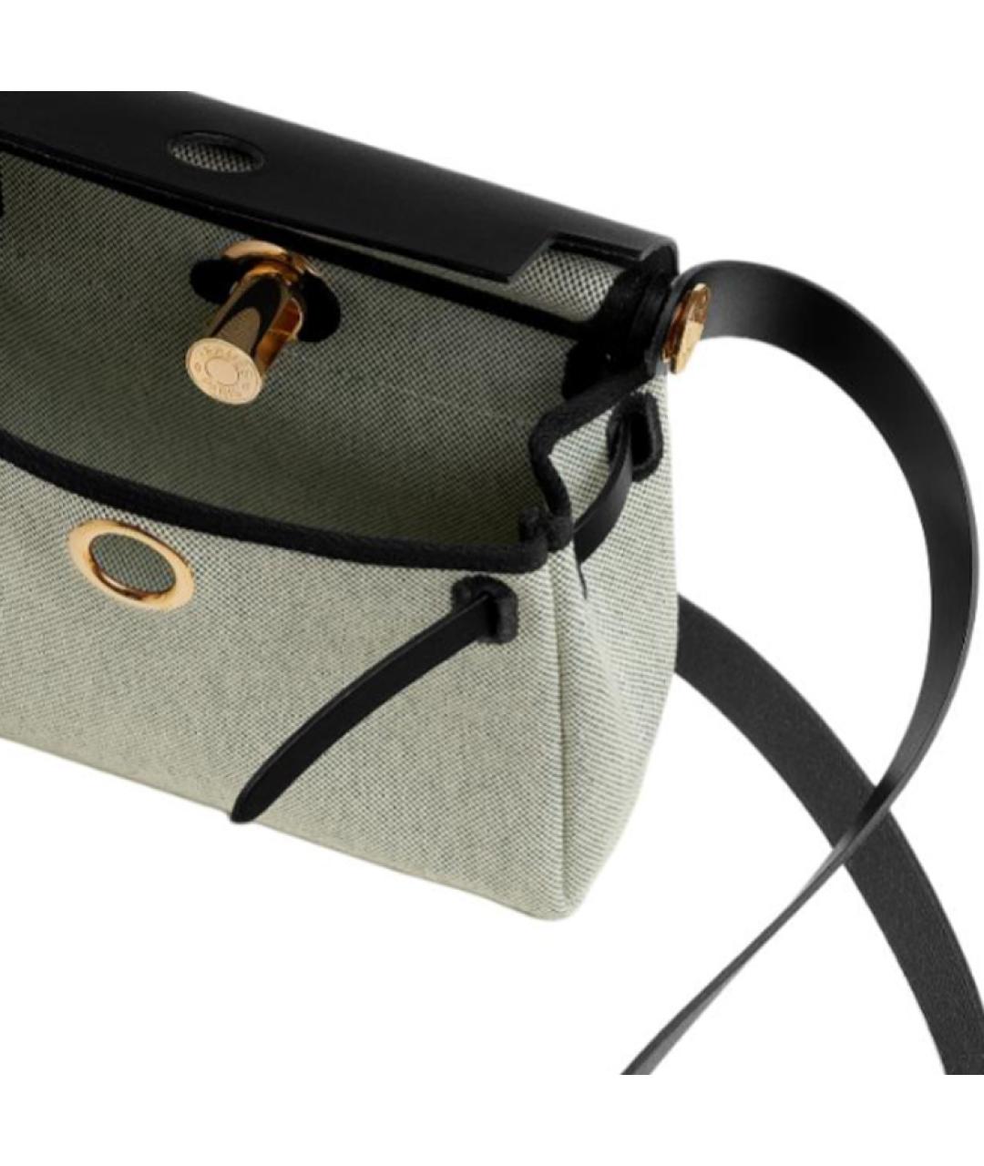 HERMES Зеленая хлопковая сумка через плечо, фото 4