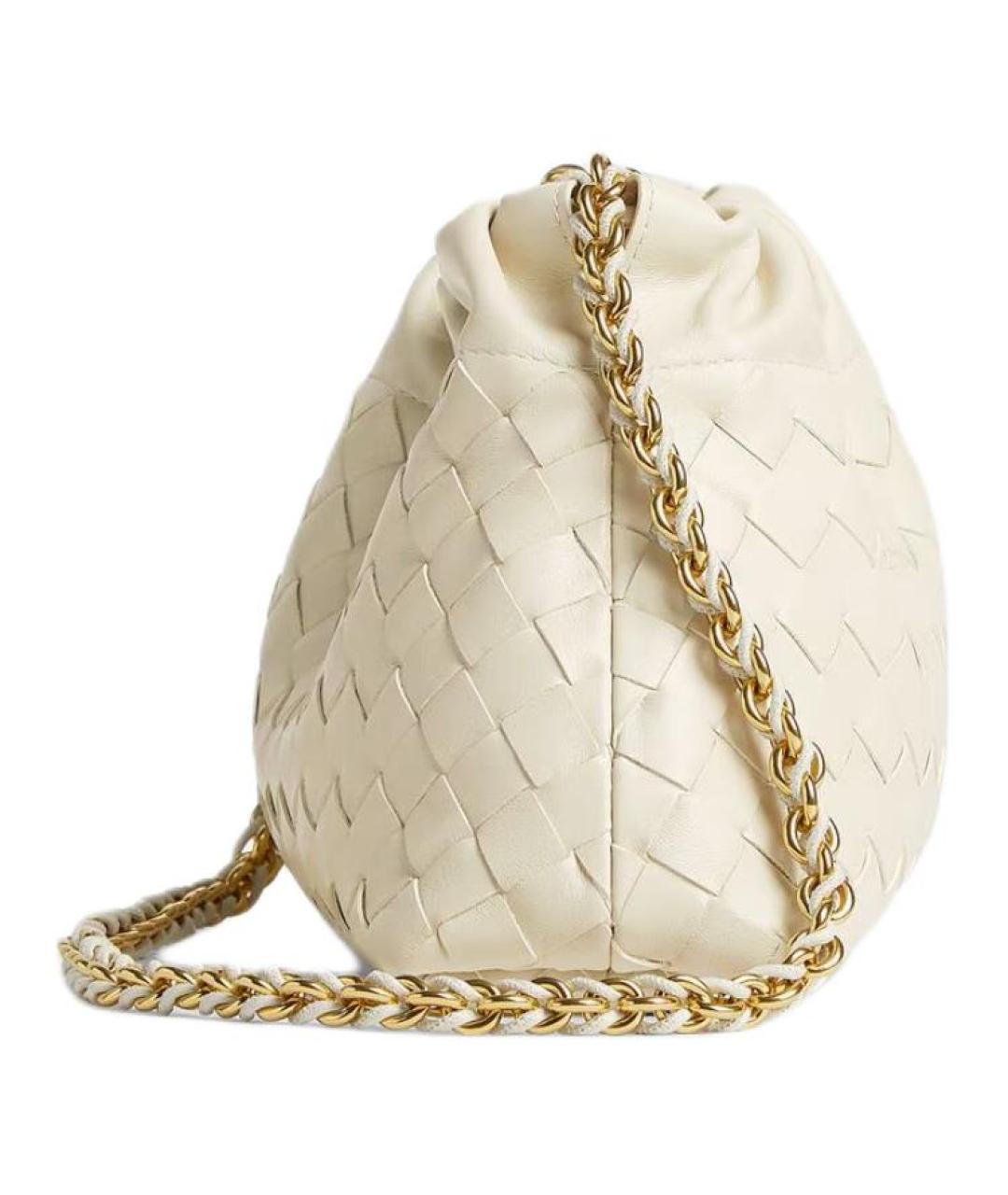 BOTTEGA VENETA Белая кожаная сумка через плечо, фото 3