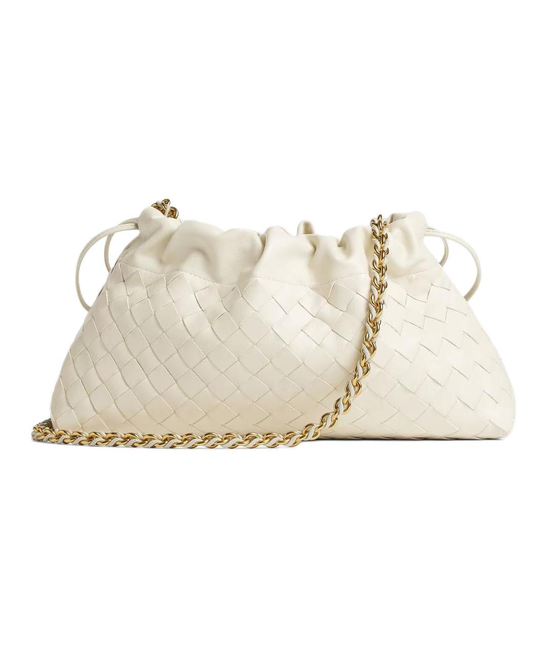BOTTEGA VENETA Белая кожаная сумка через плечо, фото 1