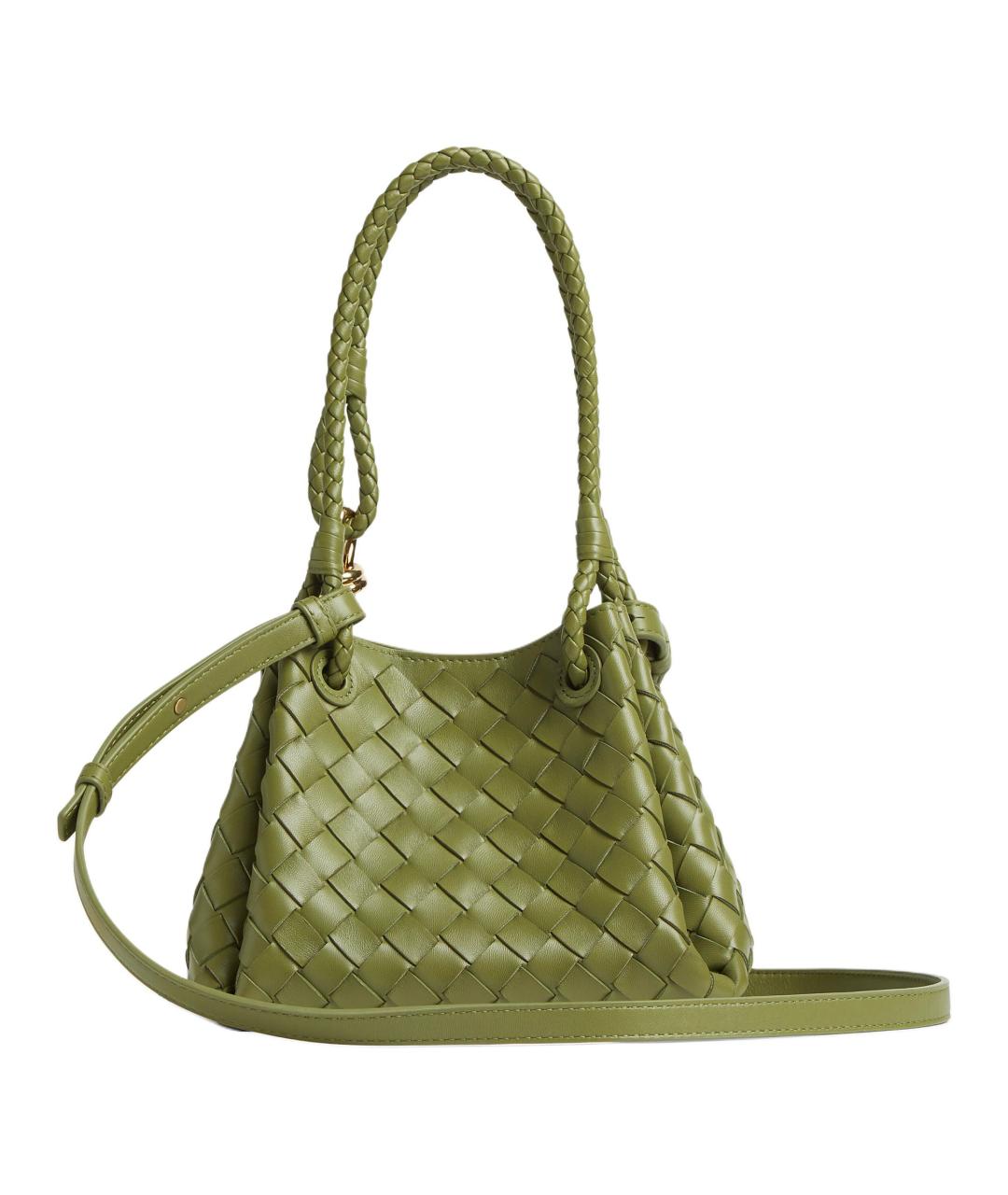 BOTTEGA VENETA Зеленая кожаная сумка через плечо, фото 3