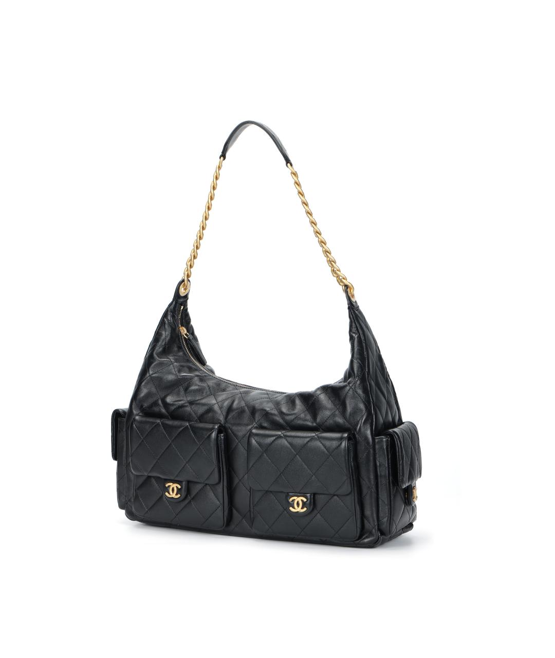 CHANEL Черная кожаная сумка через плечо, фото 2