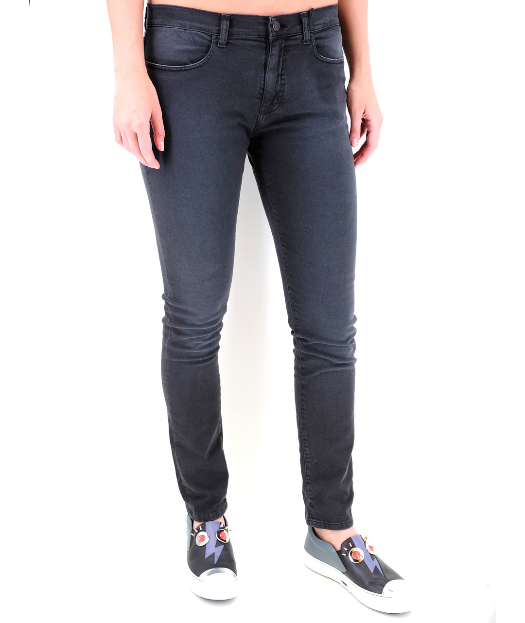 NO. 21 Черные хлопковые прямые джинсы, фото 2