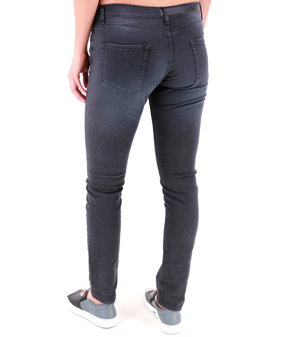NO. 21 Черные хлопковые прямые джинсы, фото 3