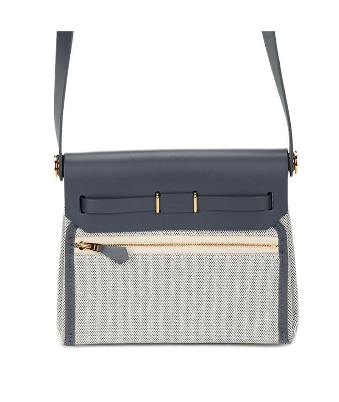 HERMES Бежевая хлопковая сумка через плечо, фото 3